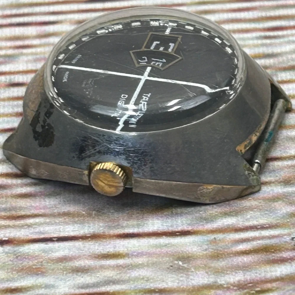 Vintage Tarleton Digital Swiss-Made‎ Jump Hour Watch Black Woven Band Tested